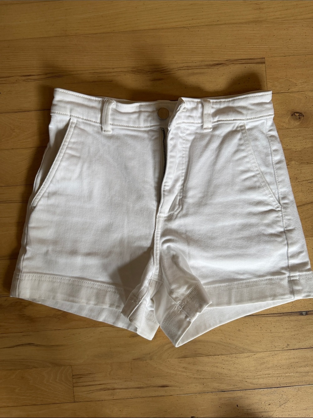 Everlane White High-Waist Structured Shorts